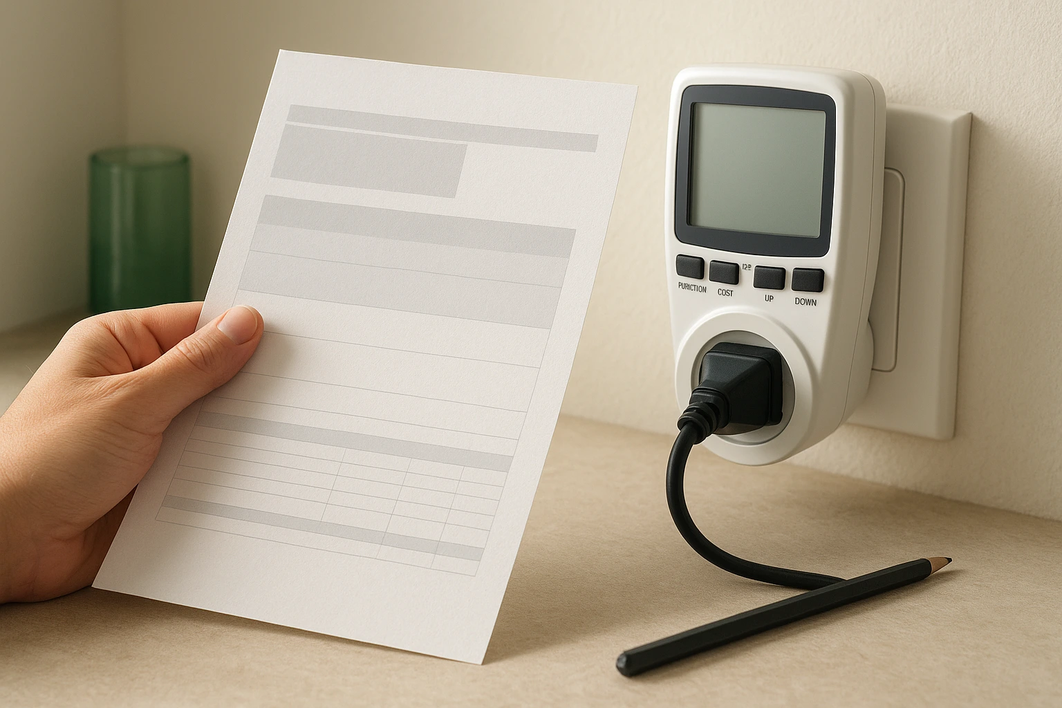 A household electricity bill and energy-use details